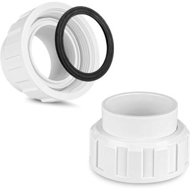 Imagem de Salt Cell 5 cm Union Connector Kit compatível com Goldline Hayward Salt Chlorine Generators Slip Spa GLX-Cell-Apter, União de bomba de 5 cm para acoplador de limpeza Hayward T-3 T-15, peças de bomba