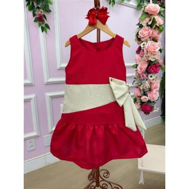 Imagem de Vestido Infantil Vermelho para o Natal - Festa Luxo - Rafa, 10, Vermel