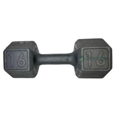 Imagem de Dumbell Sextavado de Ferro Fundido Pintado - 16 Kg - BOX INGÁ