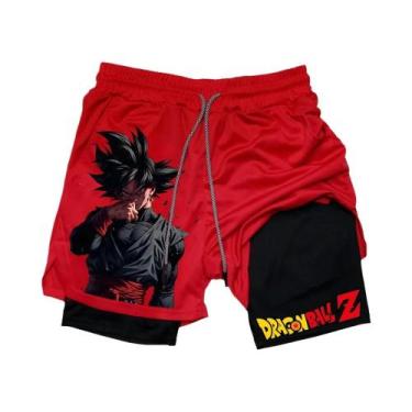 Imagem de Shorts De Treino Goku Battle Pose Dragon Ball Z Com Cintura Ajustável 