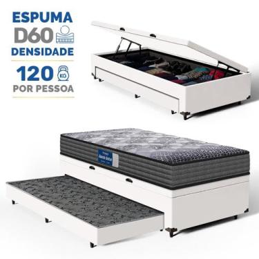 Imagem de Cama Box Baú com Colchão de Espuma D60 Double Face Guarda Costas Comfo