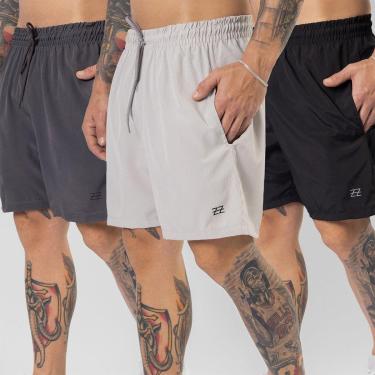 Imagem de Kit 3 Bermudas Masculinas Academia Treino Shorts Elástico Luzzoo-Masculino