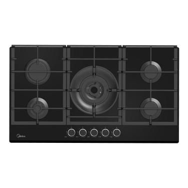 Imagem de Cooktop a Gás Midea Volcano em Vidro com 05 Bocas Preto - MG90GQVH1B