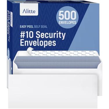 Imagem de Envelopes #10 tamanho carta autovedação, cor branca executiva, película e vedação, pacote com 500 sem janelas, tamanho ofício, envelopes simples regulares 10,8 x 23,5 cm - Envelopes de 11 kg