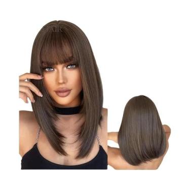 Imagem de Peruca Sintética Curta Lisa Loiro Claro Para Mulheres, Cabelo Natural,