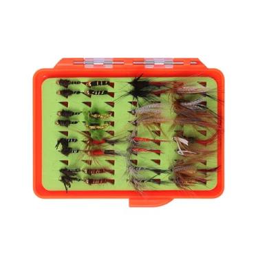 Imagem de Mingzhe Kit de Iscas de Mosca Pesca, Autênticos Ganchos Truta Baixo Iscas Pesca Simuladas Ganchos Mosca Com Caixa para Truta Baixo (81122CX32(32 unidades))