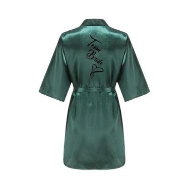 Imagem de Roupão Curto De Seda Satin Para Mulheres, Estampa Sexy, Roupão De Banh