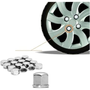 Imagem de Kit 16 Peças Capa Parafuso Cromado Roda 19mm Todos Os Carros