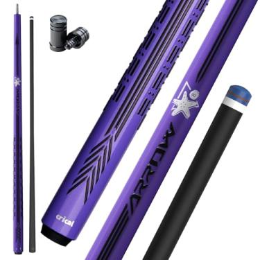 Imagem de CRICAL Bastão de taco de bilhar de fibra de carbono 147 cm bastões profissionais de baixa deflexão para piscina com junta de 3/8 x 8 pinos e ponta de 12,5 mm - roxo fantasma