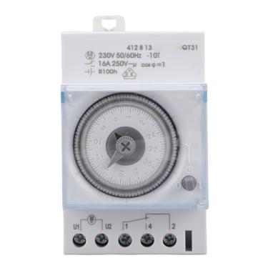 Imagem de WALFRONT Temporizador de Ciclo Mecânico Programável, Temporizador Digital de 7 Dias e 24 Horas, Montagem Em Trilho DIN para Iluminação Industrial, Automação Agrícola