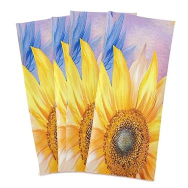 Imagem de xigua Conjunto de 4 panos de prato de cozinha de girassóis, toalhas de cozinha de secagem rápida altamente absorventes para limpeza de pratos e limpeza manual, 71 x 45 cm