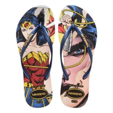 Imagem de Sandalia Havaianas Slim Wonder Woman 24.25, Vermelho, Marinho, 37.38