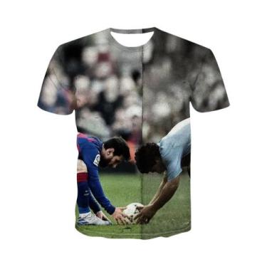 Imagem de Camiseta Masculina Estampada Em 3D De Estrela Do Futebol - Moda Verão 