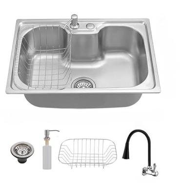 Imagem de Cuba Dupla Gourmet Cozinha Aço Inox Com Acessórios 60cm×40cm(B1)