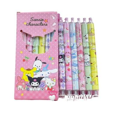 Imagem de Canetas Gel Hello Kitty Melody Kuromi Cinnamoroll Pochacco Pacote Com 