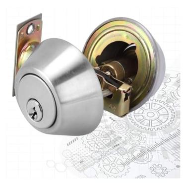 Imagem de Trava de porta deslizante interna, fechadura de cilindro duplo de aço inoxidável com chave em ambos os lados para porta interna externa