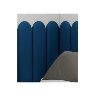 Imagem de Cabeceiras nuvem 60x20 auto colante cama Box Casal Queem King(AZUL MARINHO,KIT 15 PEÇAS)