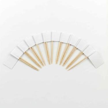 Imagem de 120 palhetas de coquetel com bandeira da China - palitos de bambu de 6,5 cm (2,5 pol) com mini bandeiras - palhetas resistentes para decoração de alimentos e bebidas para festas, bares, catering e