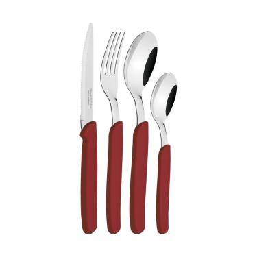 Imagem de Faqueiro Tramontina Carmel com Laminas em Aço Inox e Cabos de Polipropileno Carmin Medio 24 Peças