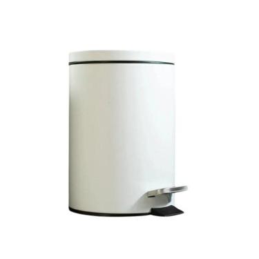 Imagem de Lixeira Redonda com Pedal Multiuso Aço 3 litros - Branco Matte - POWER