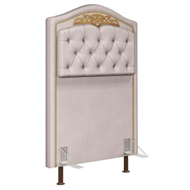 Imagem de Cabeceira Cama Box Solteiro 90cm Com Tachas Imperial Veludo J02 Bege - Mpozenato