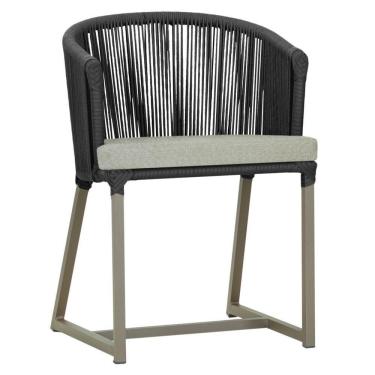 Imagem de Cadeira De Jantar Noronha Alumínio Fendi E3 Trama  Preto