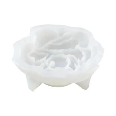 Imagem de Molde De Silicone De Resina Com Flor De Peônia Rosa Elegante Para Vela
