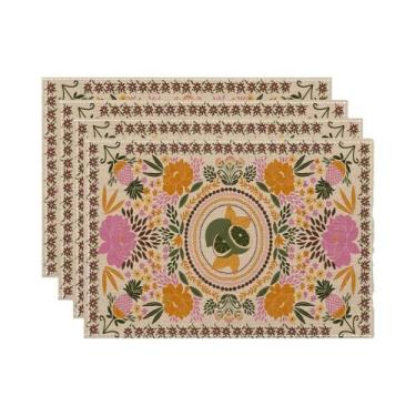 Imagem de Sousplat De Desenho Animado Abstrato Floresta Animal, Isolante Térmico