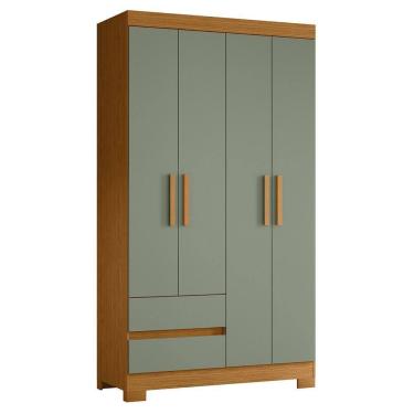 Imagem de Guarda Roupa Solteiro Olímpia 4 Portas 2 Gavetas - Móveis Albatroz