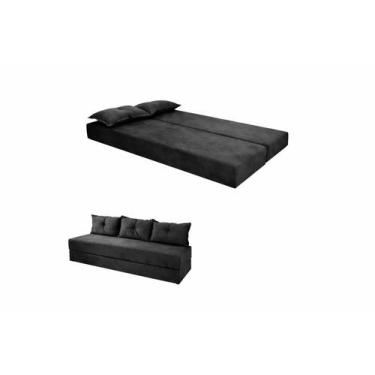 Imagem de Sofá Cama de Luxo Sofanete Preto 3 em 1 - Multi Móveis