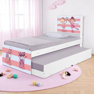 Imagem de Bi Cama Infantil Solteiro 195cm X 96cm Kmteb Bailarinas 2