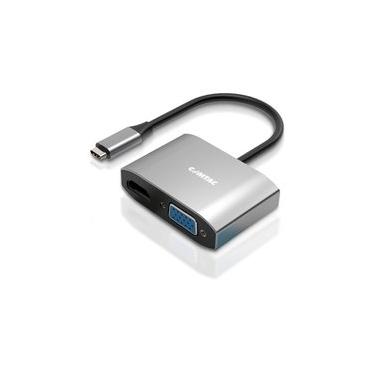 Imagem de Cabo Adaptador Conversor Comtac USB-C, para HDMI 2.0 e VGA, Alumínio - 20119453