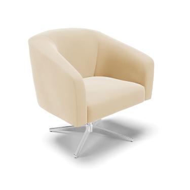 Imagem de Poltrona Decorativa Giratória Cromada Stella Suede D03 - D'Rossi