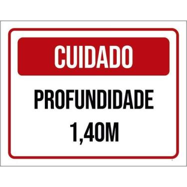 Imagem de Kit 10 Placa Acm Cuidado Profundidade 1 E 40 M 18X23 - Sinalizo