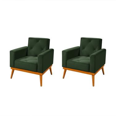 Imagem de Kit 2 Poltronas em Veludo Florença Verde