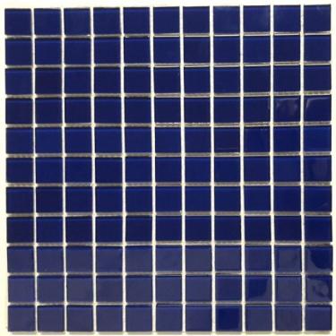 Imagem de Kit 1m² Pastilha de Vidro e Cristal 30cm X 30cm Azul Escuro