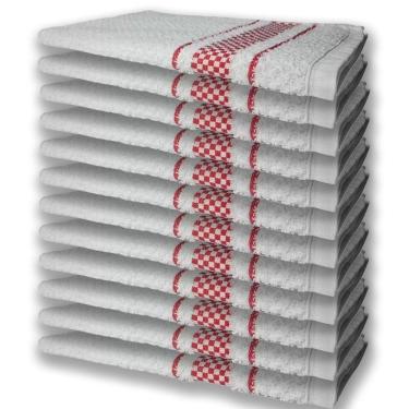 Imagem de 12 Panos De Prato Atoalhado Felpudo Premium Vermelho