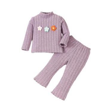 Imagem de Conjunto Para Bebês Meninas 0-3 Anos Primavera Outono Blusas De Gola A