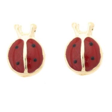 Imagem de Brinco Infantil Joaninha Folheado Cor:Prata 925 - 4466, Ouro 18k