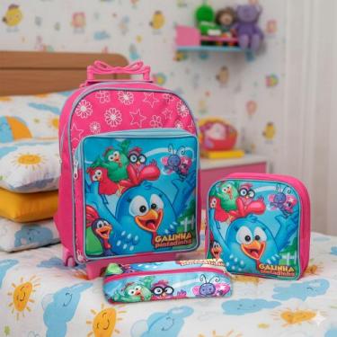 Imagem de Kit Mochila Menina Princesas Tamanho P + Lancheira - Plike