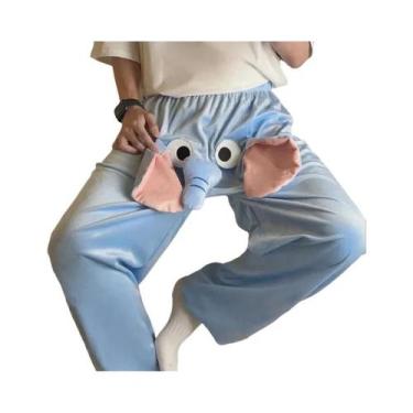 Imagem de Calças De Dormir Unissex Com Design De Elefante Voador E Nariz Fofo Pa