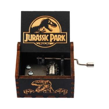 Imagem de Caixa De Música De Madeira Preta Jurassic Park Decoração Para Casa Pre