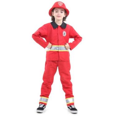 Imagem de Fantasia Bombeiro Infantil - Profissões - Fire Dept Bombeiros - Sulame