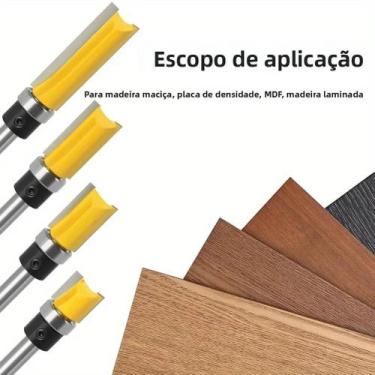 Imagem de 4pcs 6mm haste nivelada guarnição roteador bit cortador para madeira b