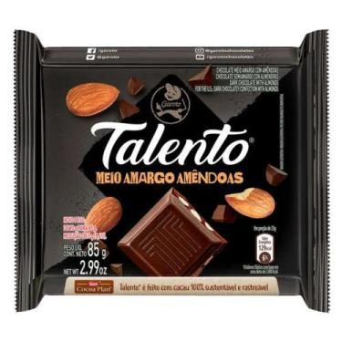 Imagem de Chocolate Meio Amargo Amêndoas Talento Garoto 85g