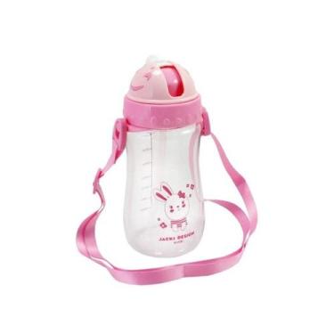 Imagem de Garrafa Squeeze com Canudo Silicone Portátil Infatil para Suco Água co