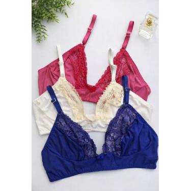 Imagem de Sutiã Sem Bojo Kit 2 peças Sutian Soutien com Renda Lingerie Sutiã Sut