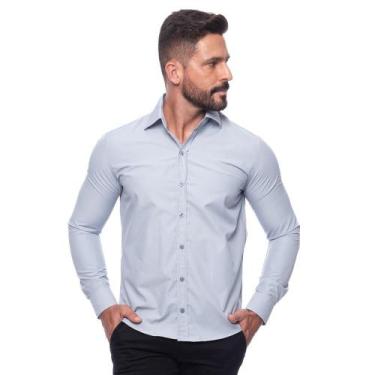 Imagem de Camisa Social Masculina Slim Manga Longa Lisa Não Amassa - Teodoro, P,