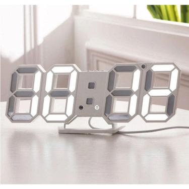Imagem de Relógio Digital 3d Led Para Parede E Mesa Com Alarme, Snooze E Formato 12-24 Horas