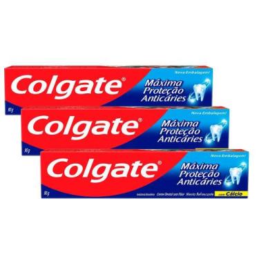 Imagem de Kit 3 Creme Dental Colgate Máxima Proteção Anticáries 90g